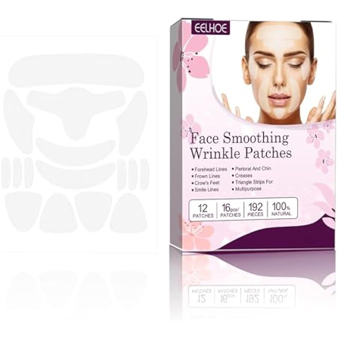 Che Boho 192PCS FACE WRINKLE PATCHES  ANTI-WRINKLE FACE TAPE FOR FOREHEAD, EYES, CHEEKS & SMILE LINES  SOFT & CLEAR DESIGN FOR OVERNIGHT USE - Image 1
